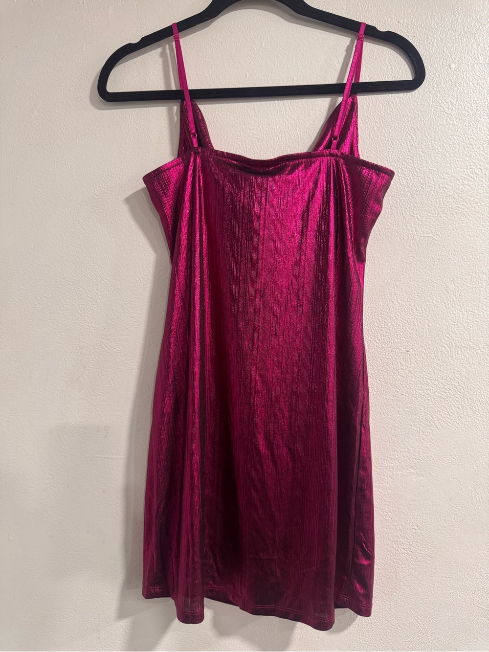 Fuchsia Metallic Cowl Neck Slip Dress NWT Size Large - Picture 5 of 5